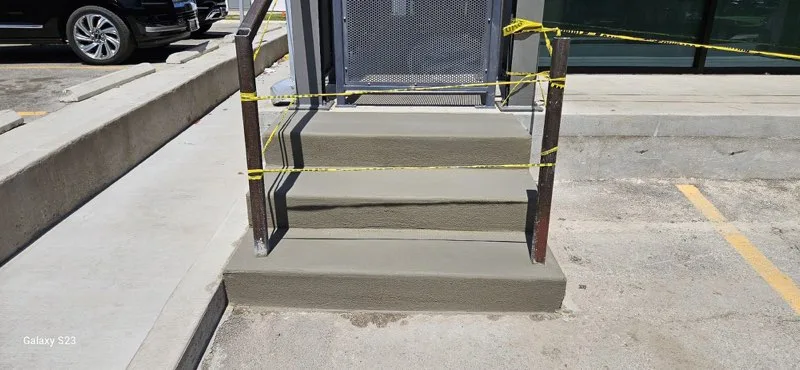 Front-entry step replacement by Lucky’s Concrete in Hialeah